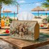 1pc Victorian Vintage Floral Tissue Box Cover - Beige Suitable for Suitable for Bedroom, Car & Desktop Decor, Durable Fabric Storage Box with Smooth E