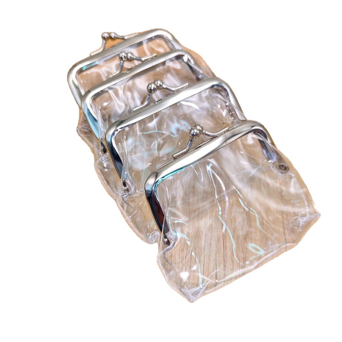 

Transparent PVC Coin Purse & Makeup Bag, Gift Handbag with Storage Clips for Doll Accessories