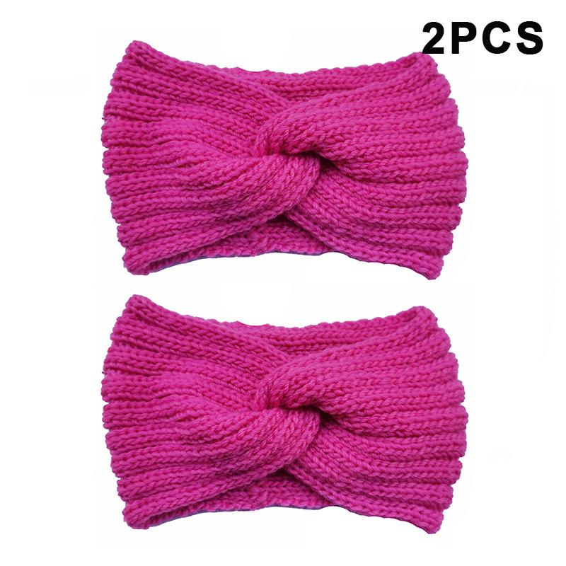 2Pcs Women'S Winter Warm Headbands - Thick Knit Ear Strap Hair Accessories Winter Headbands Cold Weather Gear Stylish Headwear