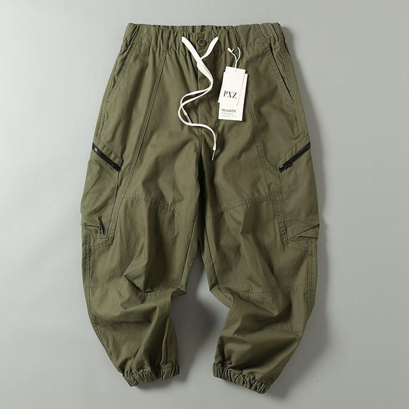 Export Men's Tail Goods Spring and Autumn Fashion Brand Cotton Overalls Loose Casual Trousers Trendy Easiest for Match Elastic Ankle Banded Pants