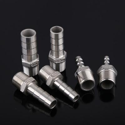 1Pcs Connector Adapter Pipe Joint Male Thread 304 Stainless Steel Hose Connector BSPT 1/8" 3/8" 1/2" 1/4" Pipe Fitting