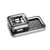 DAD GARSON Skinatocoroni Drink Holder Wood 2 D.A.D Table, Small, [Tray Design Monogram], Plated/Black [HA651-01-17]