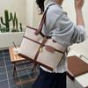 2025 Colorblock Canvas Tote: Large Capacity, Stylish, Versatile Crossbody & Shoulder Bag