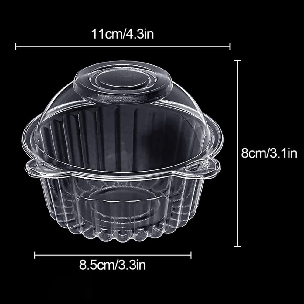 10Pcs Disposable Clear Plastic Packaging Box With Cover Food Container Cupcake Holders For Desserts Fruit Bread Party Favor Cake