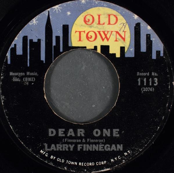 

7inch Record LARRY FINNEGAN Dear One 1113 Old Town Record 1961 US Rock Used