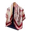 New Daisy Satin Simulation Silk Large Square Scarf Silk Scarf Printing Travel Shawl Scarf Sunscreen Headscarf Ladies Scarf