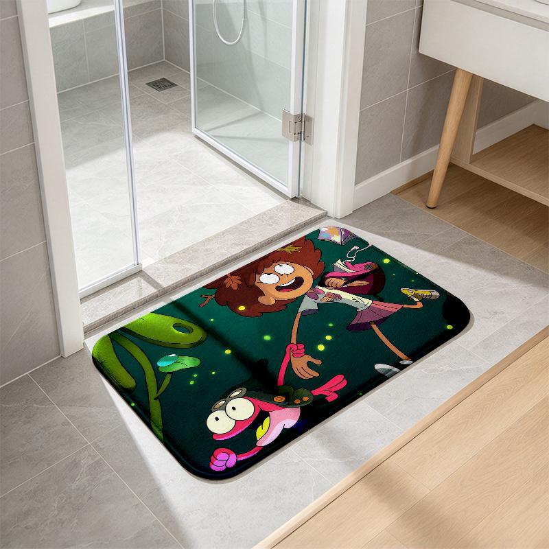 Amphibia Print Flannel Kitchen Mat Christmas Soft Area Rug Non Slip Floor Carpet Home Decoration