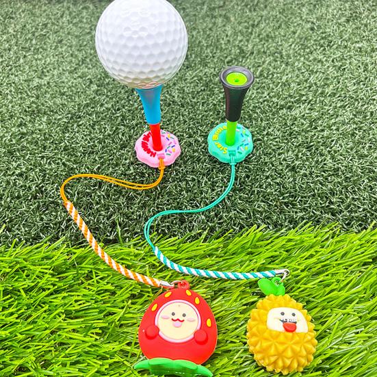 Plastic Anti Lost Golf Tee Hanger Donut Design Golf Tee Ring Strap Fruit Design Tee Loss Prevention Golf Accessory