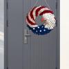Amerikansk Flagga Örn Krans Trä 4 juli Hängande Dörrskylt Dekorativ Patriotisk Dörrhängare för Patriotisk USA-festival