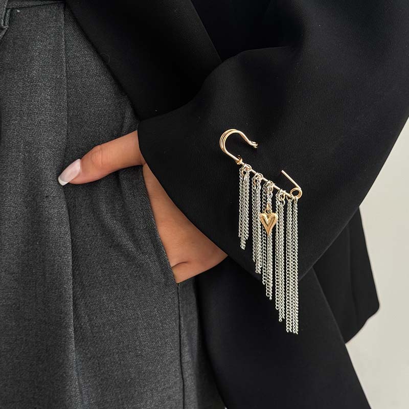 2026 Exaggerate Long Tassel Chain Brooch Women Handmade Beaded Many Layer Chain Multi Functional Fixed Pin Pants Clothes Decor