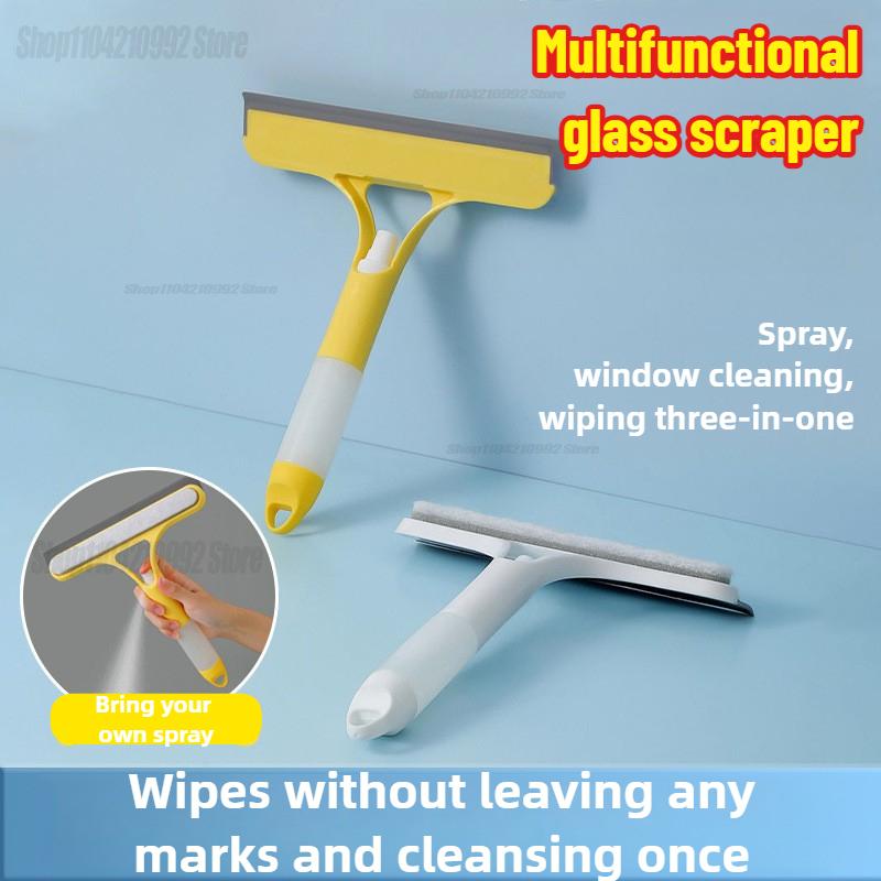 3-in-1 Shower Scraper Cleaner Bathrooms Glass Cleaning Mirror with Watering Can Squeegee Clean Floor Window Tool Water Wiper