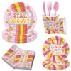 Hippie Daisy Bohemian Theme Party Cutlery Disposable Paper Plates Paper Cups Paper Towels Party Decorations