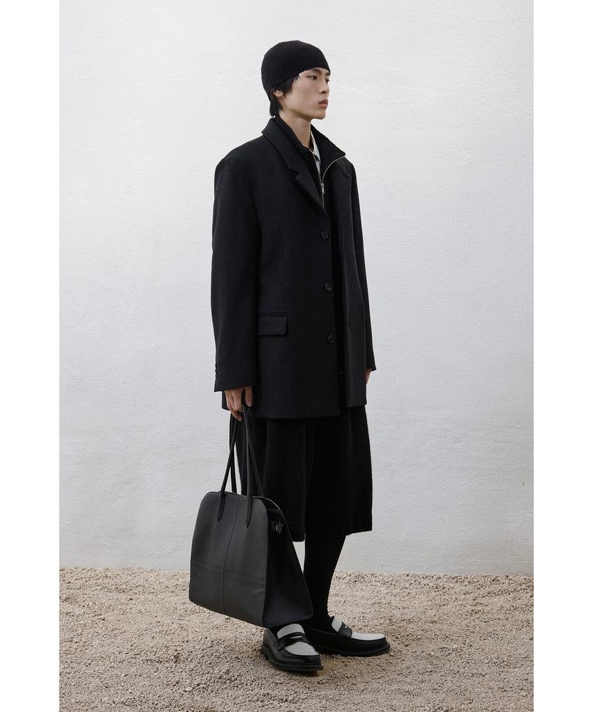 Youth Heavy Wool Half Coat - Charcoal Gray