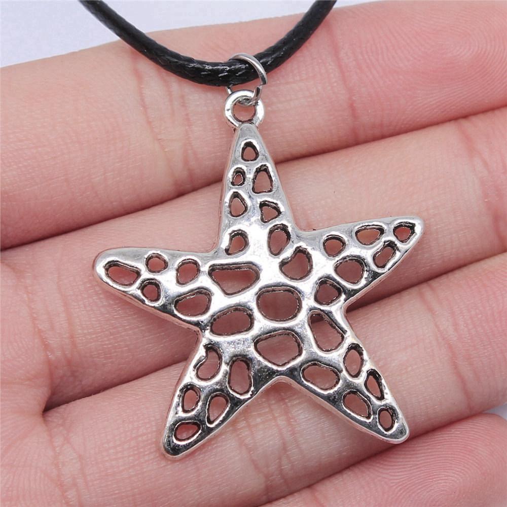 45cm Necklace Leather Chain Big Marine Life Minimalist Jewelry Components QN047