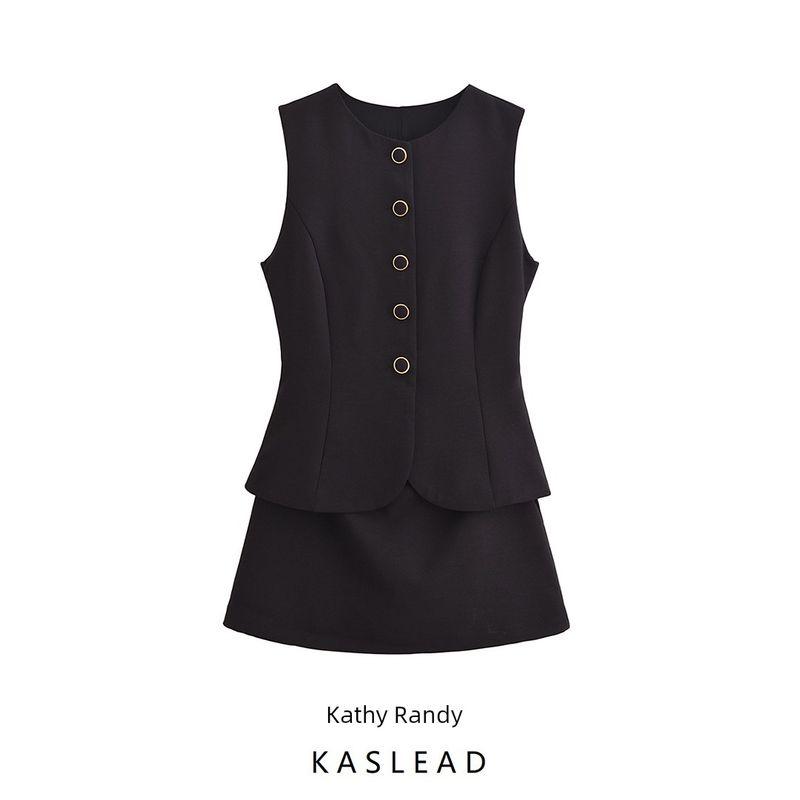 Kaslead New Arrival Women's Fashion Style Fashion Camisole Sleeveless round Neck Jumpsuit 2157029