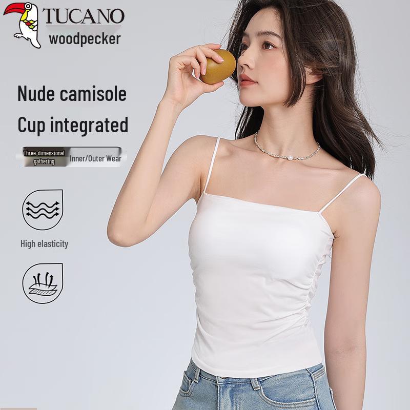 

Women s Thin Strap Camisole with Built-in Bra L