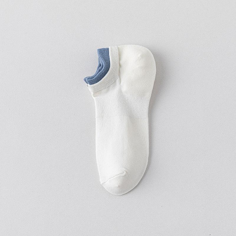 Men's Summer Thin Cotton Deodorant Sweat Absorbing Low Top Mesh Breathable Short Tube Boat Socks