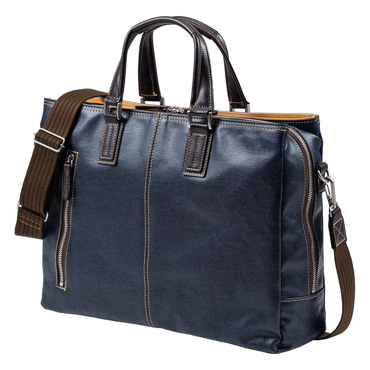 

Сделано в Японии Деловая сумка Toyooka Sewing x Okayama Denim 12 карманов 2WAY Водоотталкивающая Самостоятельно стоящая Темно-синий [Sanwa Direct] 200-BAG146NV тёмно-синий