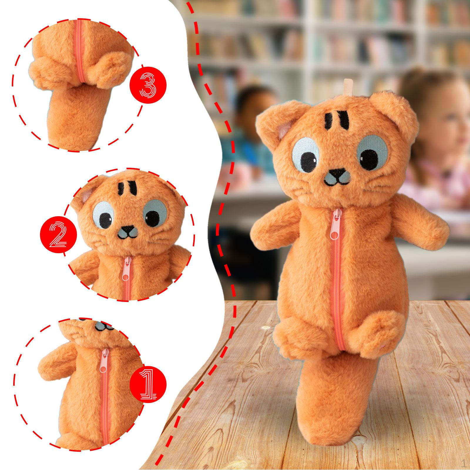 

Пенал для животных Сумка для ручек Многоцелевой Мягкий Органайзер для канцелярских товаров Косметичка для tiger