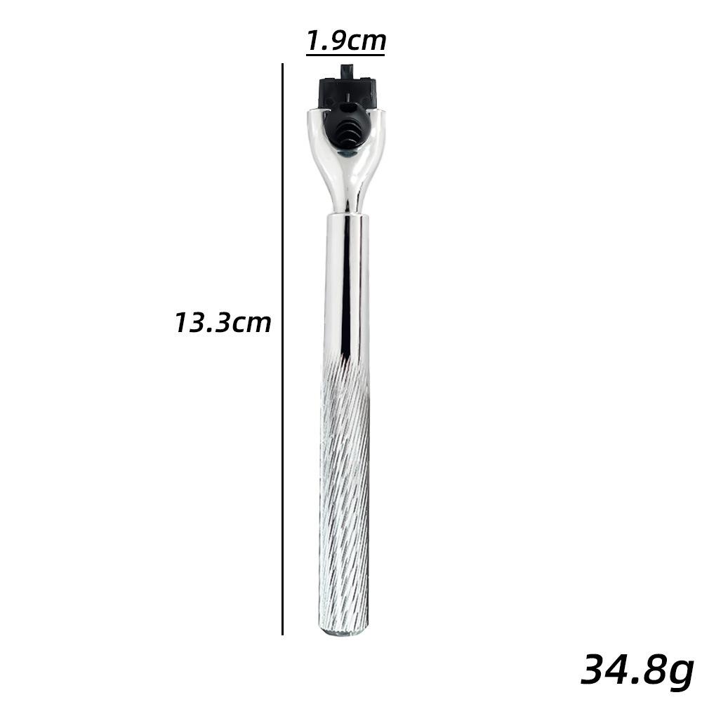 Universal Metal Handle Razor with Replaceable Three-Layer Head and 6-Layer Curved Blades