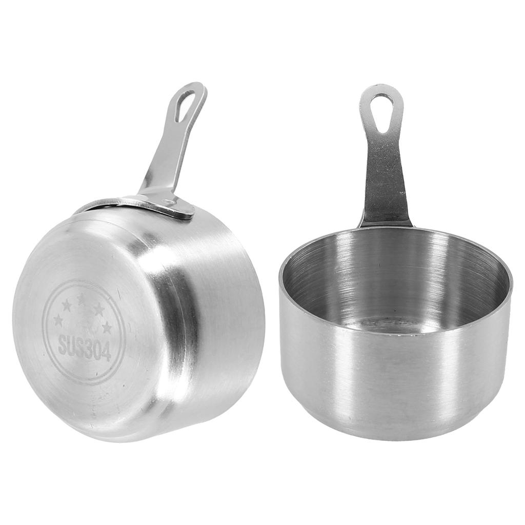 100% Brand New High Quality Sauce Pan Small Stainless Steel With A Hanging Hole 1pcs 60-100ml Long Handle Milk Pot
