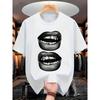 TShirt with Lips and Tongue Graphic Print Size S4XL Unisex T-Shirt
