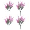 Yousheng 4 Pièces Lavande Artificielle 5 Fourchons Résistant aux UV Fausse Fleur en Plastique Décoration Centre de Table Maison Mariage Fête Intérieur Extérieur Fausse Floraison