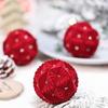 12pcs Elegant Holiday Display Ornament Traditional Flocking Christmas Sphere Ornament Festival Tree Decorations