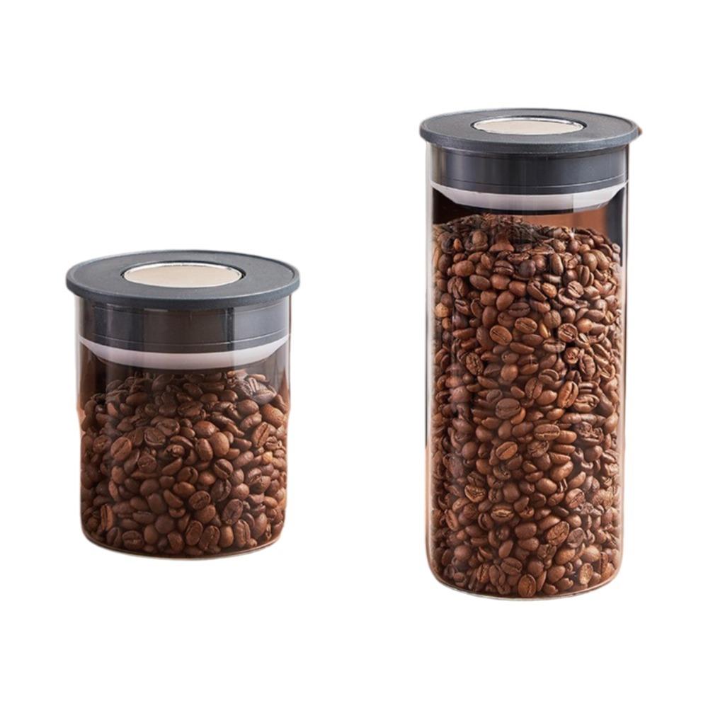Press Type Vacuum Coffee Canisters Glass Tea Storage Container Food Storage Jar Grain Storage