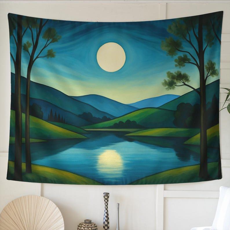 Lake Moonrise tapestry 75x100 чёрный