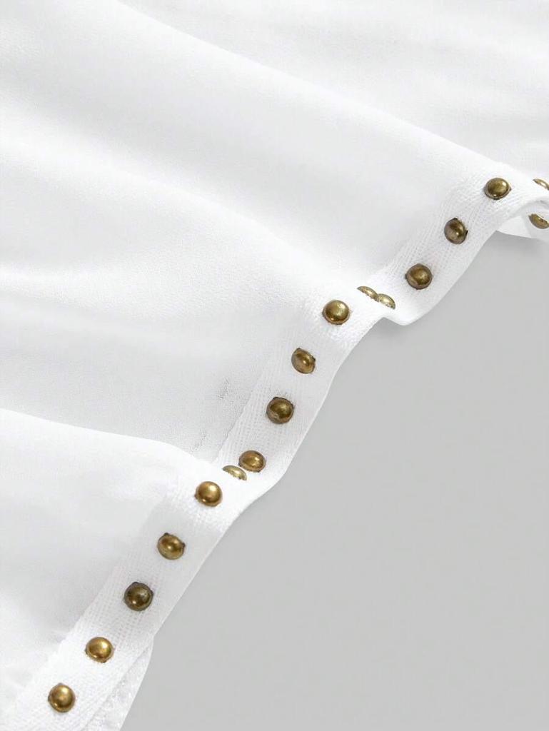 2025 European Retro Backless Rivet Halter Top for Women