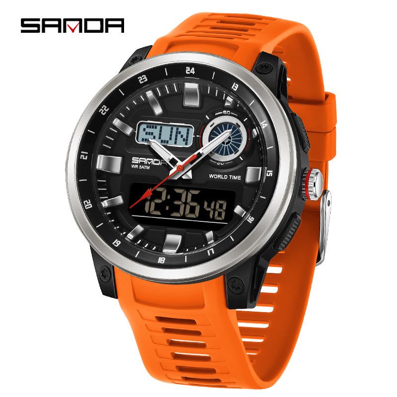 Sanda Unisex Digital Sports Watch with 4 Alarms, Outdoor Stopwatch, and Running Timer