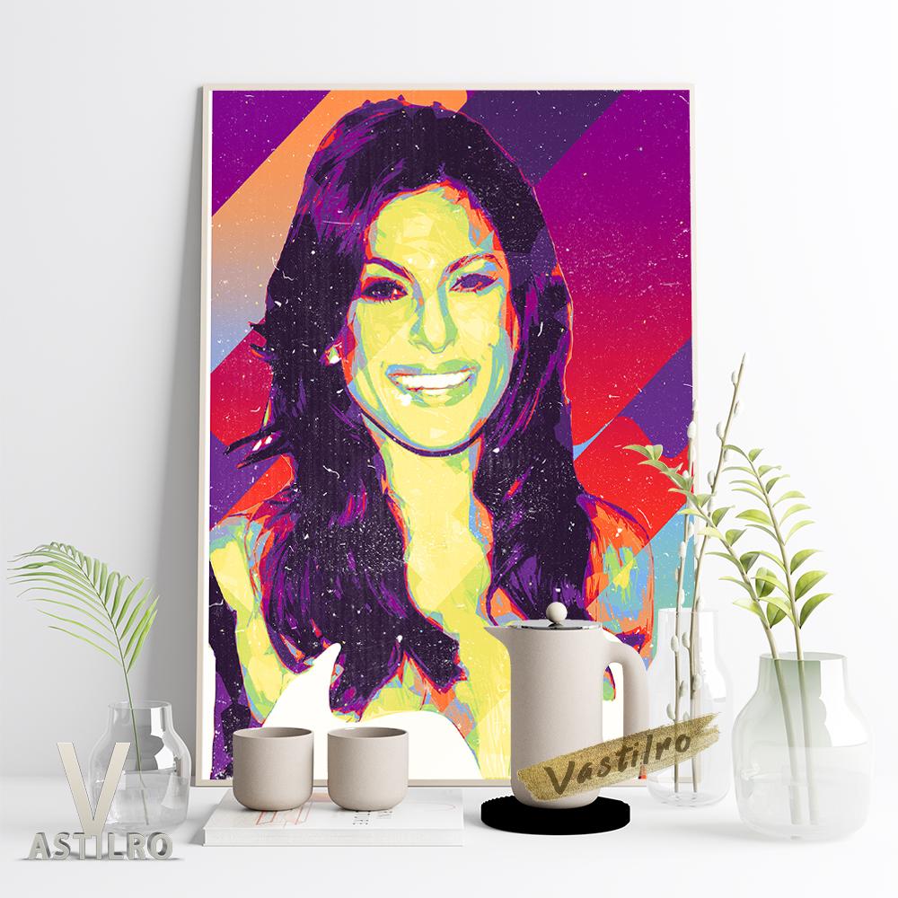 

Ева Мендес известная актриса художественный принт постер модная модель журнал альбом картина маслом современный минимализм бар отель кафе