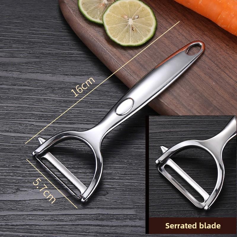 

Овощечистки и фруктов из нержавеющей стали с нескользящими ручками и острыми лезвиями - металлические прямые ножи для точной очистки Serrated Peeler