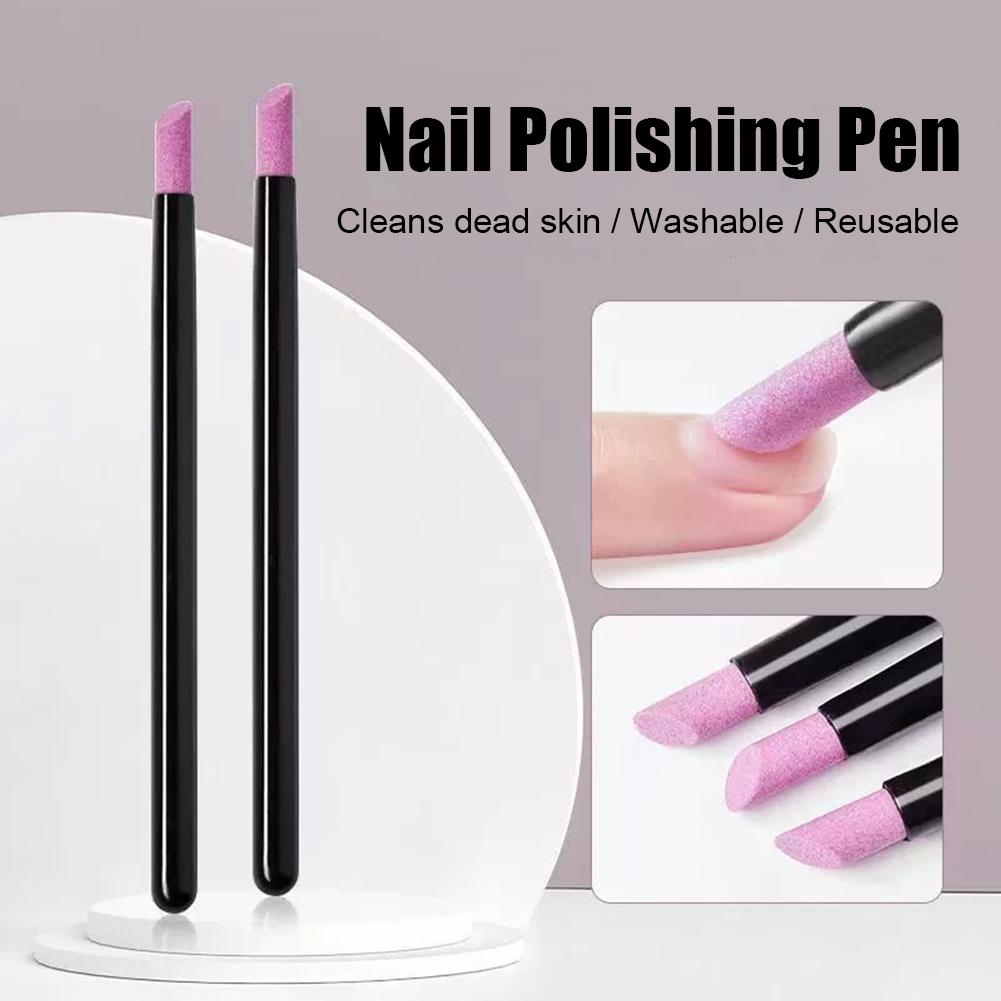 1/3pcs Japanese Style Nail Buffer Pen Nail Grinding Tool Precise Nail Plate Polishing & Cuticle Pusher Gentle On Natural Nails