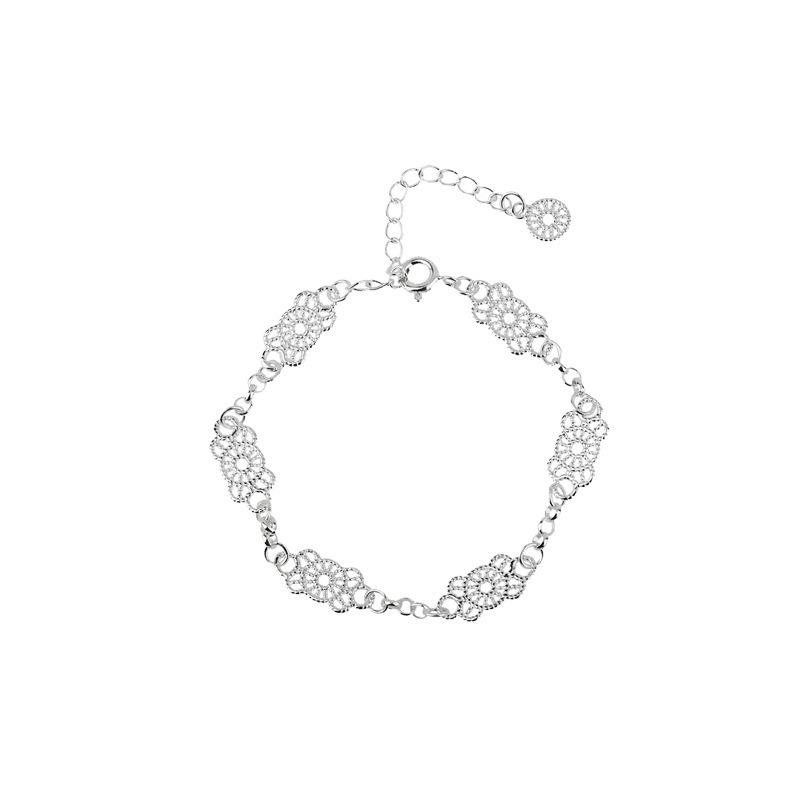 Elegant and Graceful S925 Silver Lace Bracelet, Simple and Stylish Women's Floral Edge Hand Ornament, Fashionable and Elegant Accessories