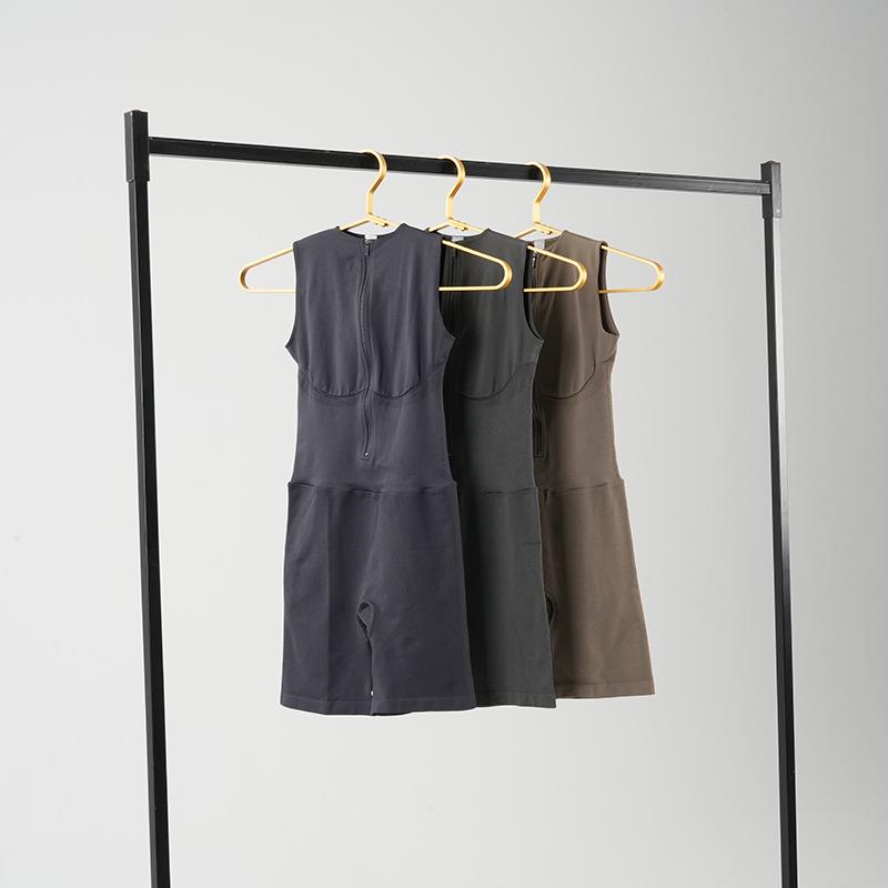 Nahtloser europäisch-amerikanischer Yoga-Jumpsuit: Bauchkontrolle, Hüftlift, Kurzärmlige Fitnessbekleidung