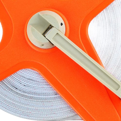 Open Reel Measuring Tape, 328 Feet, 100 Meters, Fiberglass Tape Measure, Retractable Folding Long Tape with Hand Crank - Open Tape Measure for Track a