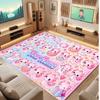 Unicorn Theme Soft Crystal Velvet Rug Custom Name & Text Print Non Slip Floor Rug for Bedroom Living Room