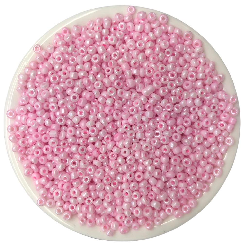 Solid Color 2/3/4mm Glass Seed Beads, Silver Lined, Dyed AB Cream, Round for Handmade Beading & Bracelets.