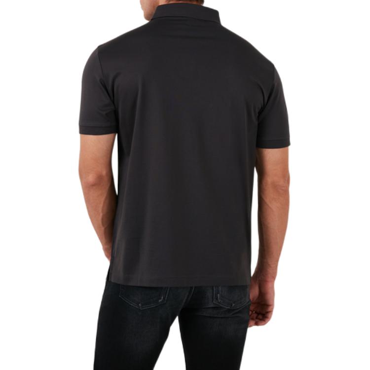 Emporio Armani Logo Embroidered Polo Shirt Men tops Gray 8N1FB6-1JUVZ-0842