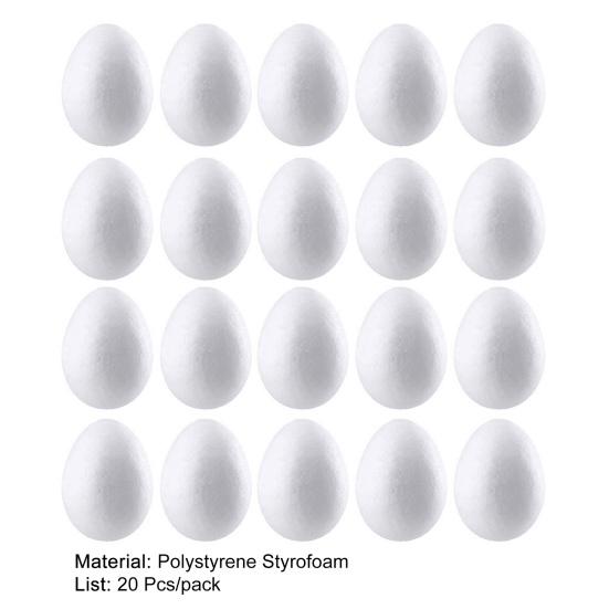 20Pcs/Bag Foam Egg Convenient Festival Decor Polystyrene DIY Easter Simulation Egg for Festival