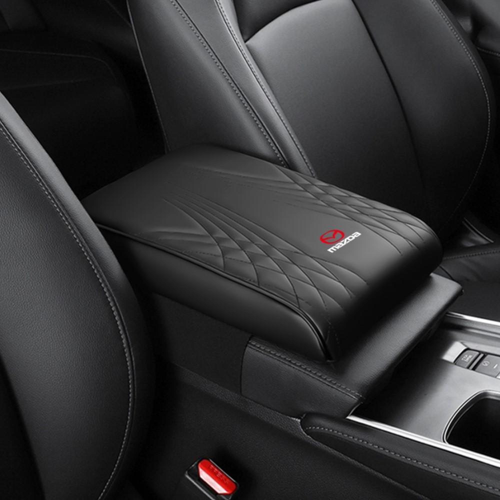 PU Leather Car Armrest Mat Center Console Arm Rest Protection Cushion Auto Storage J Box Cover Pad For Mazda 3 Atenza Axela CX30