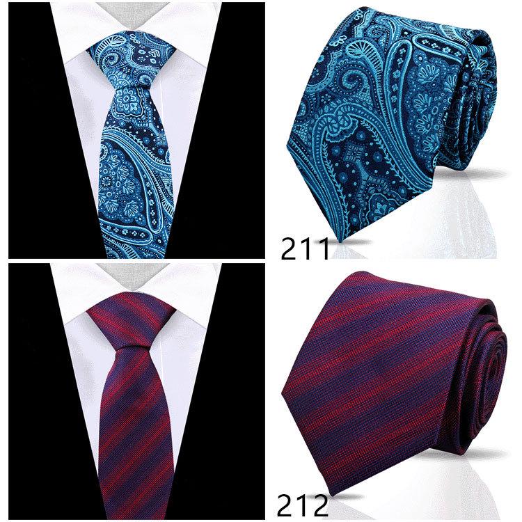 Men's High-Grade Black and Red Striped Silk Tie for Formal and Wedding Wear - 8CM