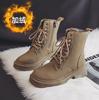 Tide Martin boots women's autumn new British platform student short boots versatile locomotive rhubarb boots leather boots