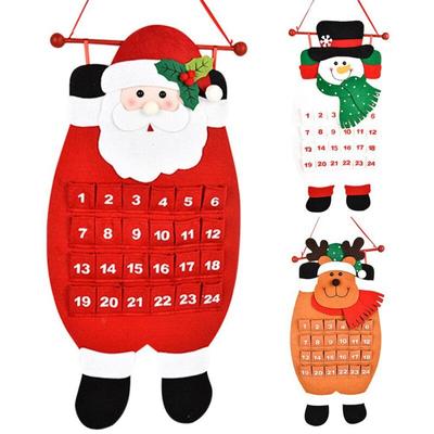 Christmas Advent Calendar Santa Snowman Elk Christmas Tree Pendant Calendar