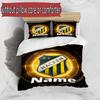 3pcs Duvet Cover Set (1*Duvet Cover + 2*Pillowcase, Without Core), Custom Name BK Hacken Pattern Bedding Set, Home Bedroom Decor Gift
