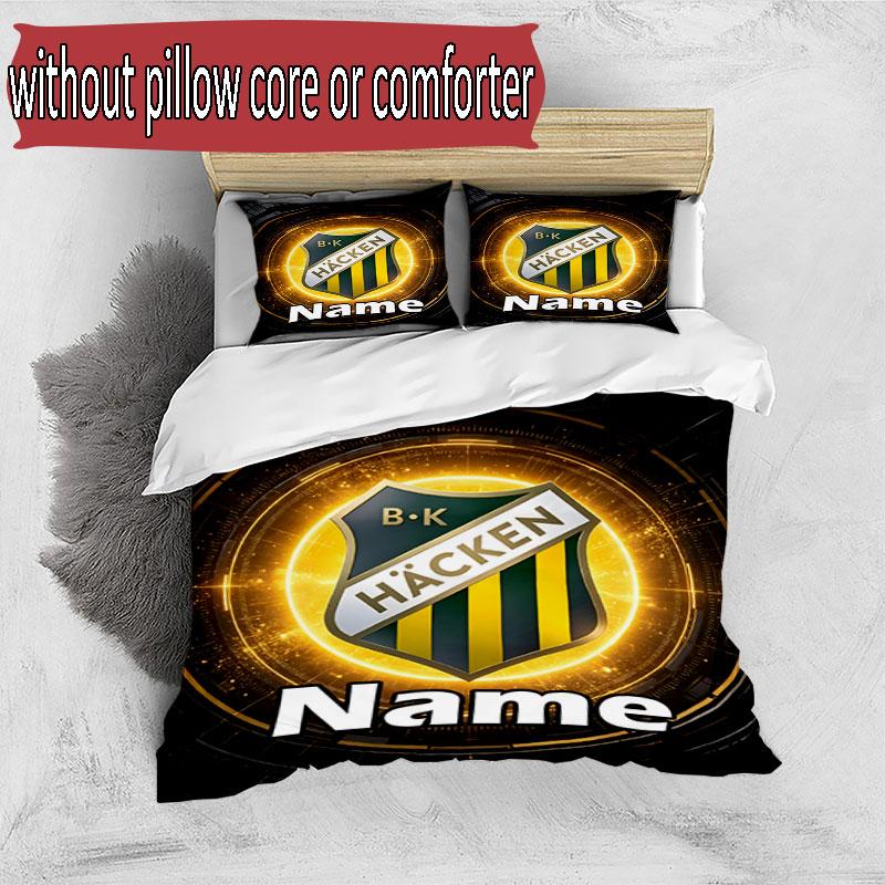 3pcs Duvet Cover Set (1*Duvet Cover + 2*Pillowcase, Without Core), Custom Name BK Hacken Pattern Bedding Set, Home Bedroom Decor Gift