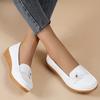 Women's Flower Decor Flat Loafers, Casual Solid Color Slip On Shoes, Lightweight & Comfortable Shoes