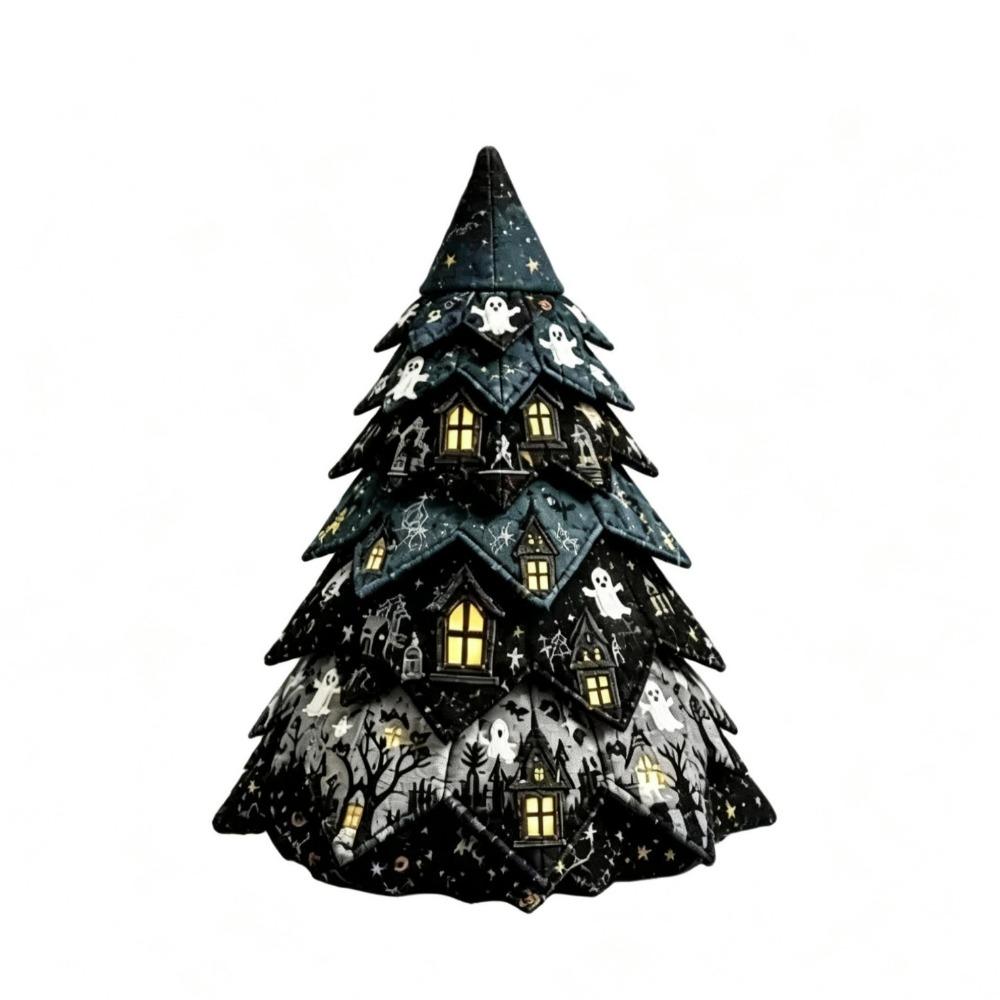 Pumpkin Ghost Quilted Christmas Tree Kit Black Cat Spider Hand Sewing Festival Tree Fall Harvest